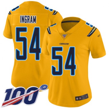 Los Angeles Chargers NFL Football Melvin Ingram Gold Jersey Women Limited #54 100th Season Inverted Legend->youth nfl jersey->Youth Jersey